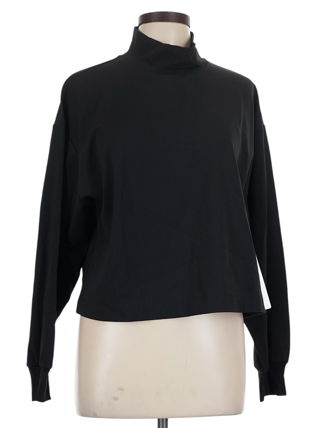 Athleta Mock Neck Pullover Venice Sweatshirt L Black Sculptek Active Casual Nwt